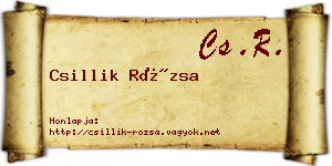 Csillik Rózsa névjegykártya