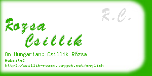 rozsa csillik business card